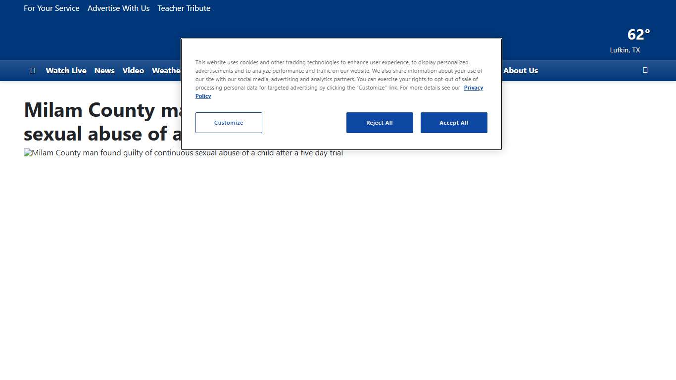 Milam County man found guilty of continuous sexual abuse of a child