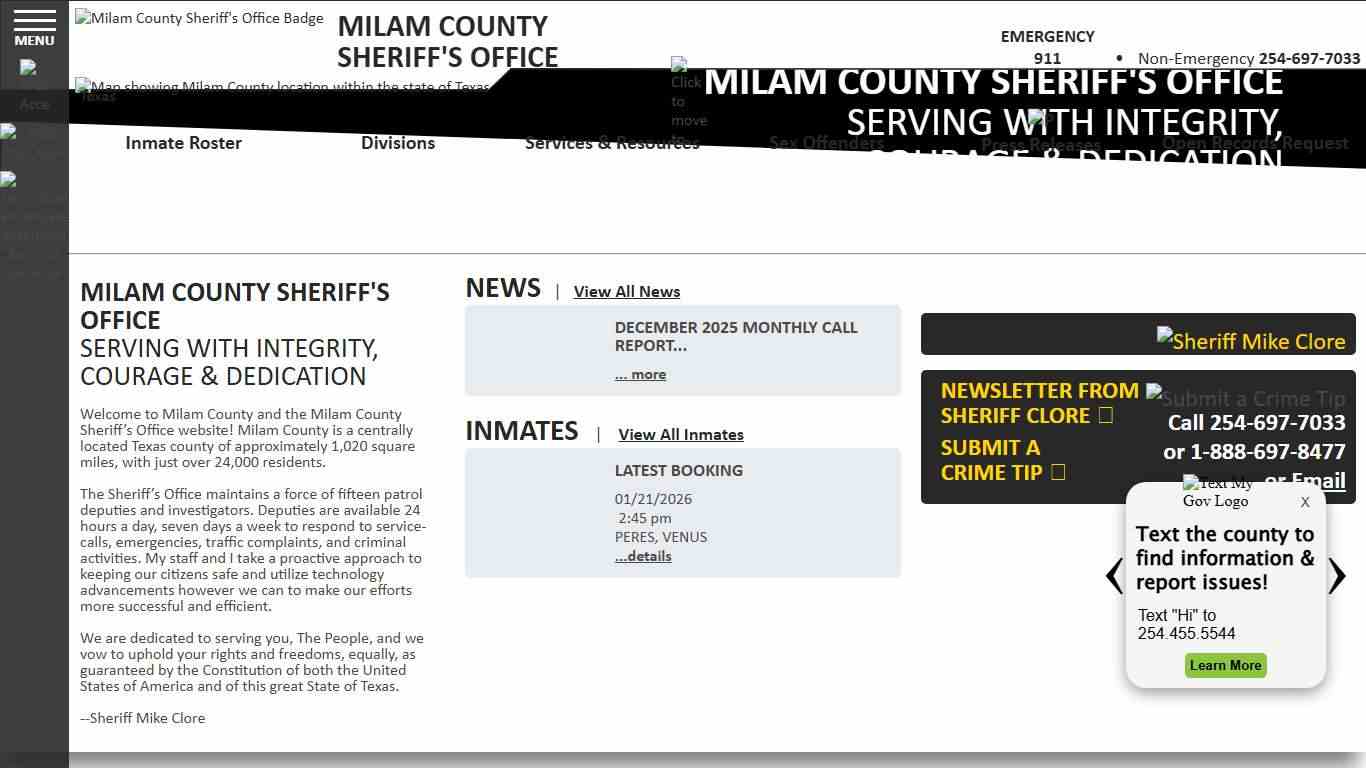 Milam County Sheriff TX